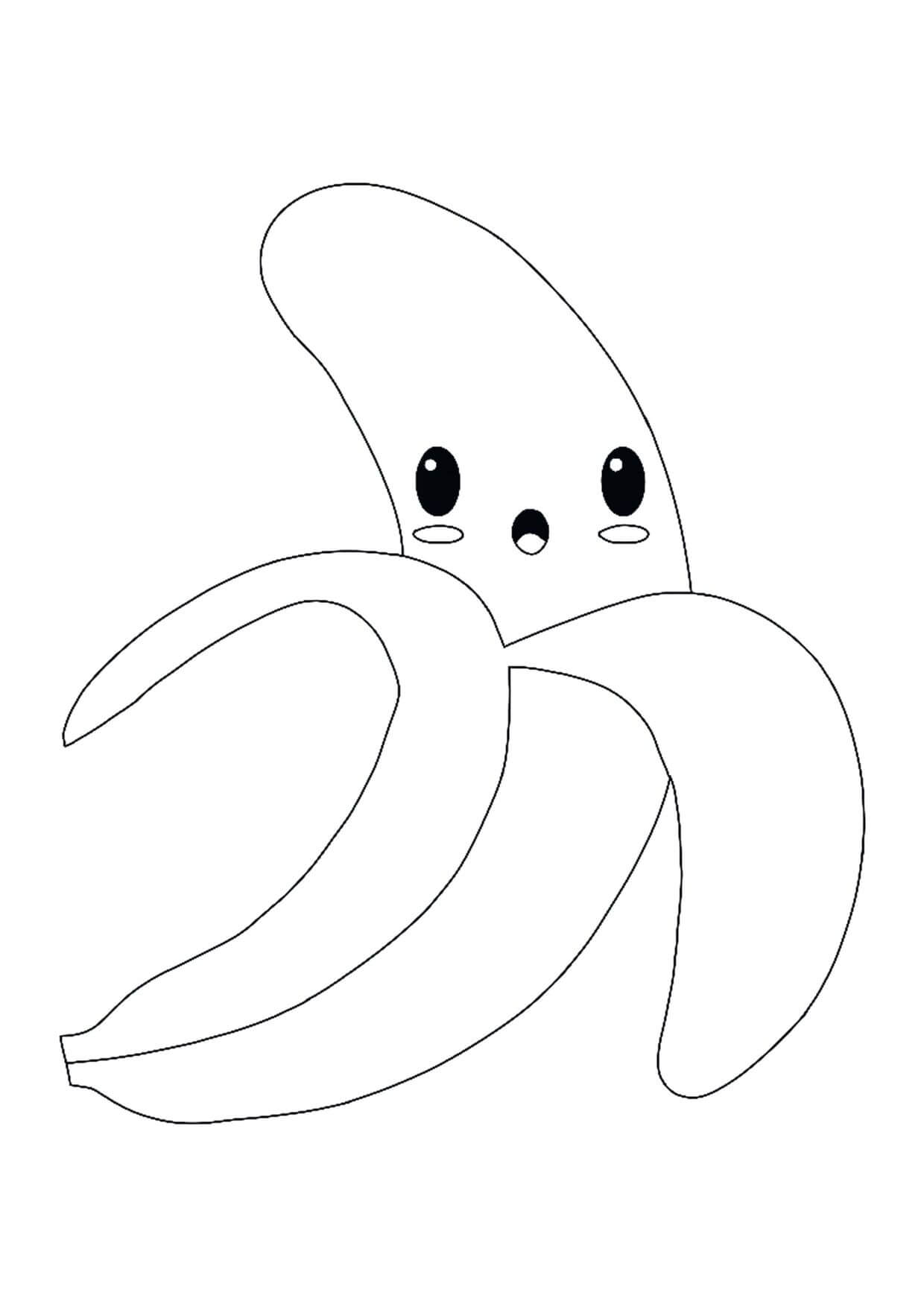Kolorowanka Banana Kawaii