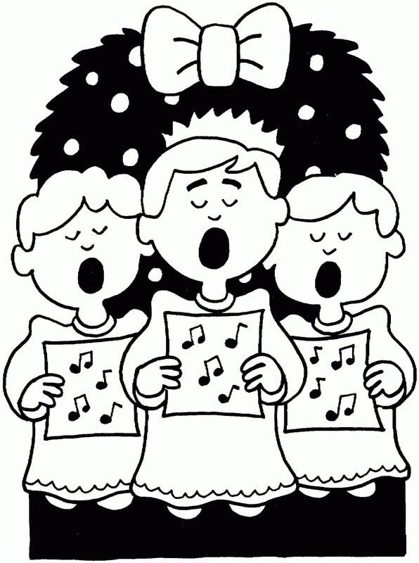 Kolorowanki Cantando la Canción de Navidad
