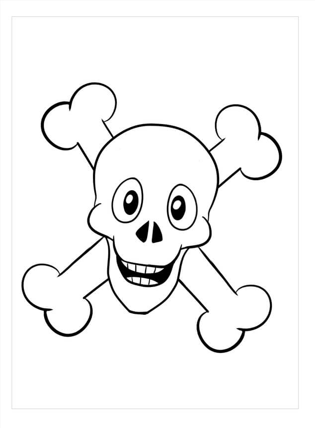 Kolorowanka Cartoon Skull Fun