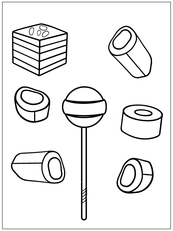 Kolorowanki Cukierki w czekoladzie
