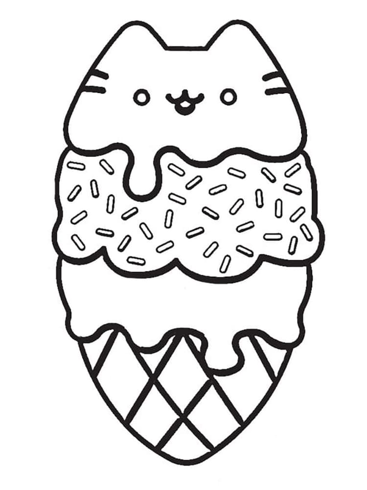 Kolorowanka Narysuj lody Pusheen