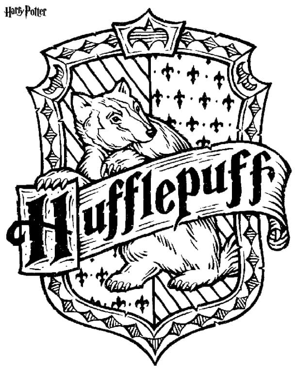 Kolorowanka Narysuj logo Hufflepuff