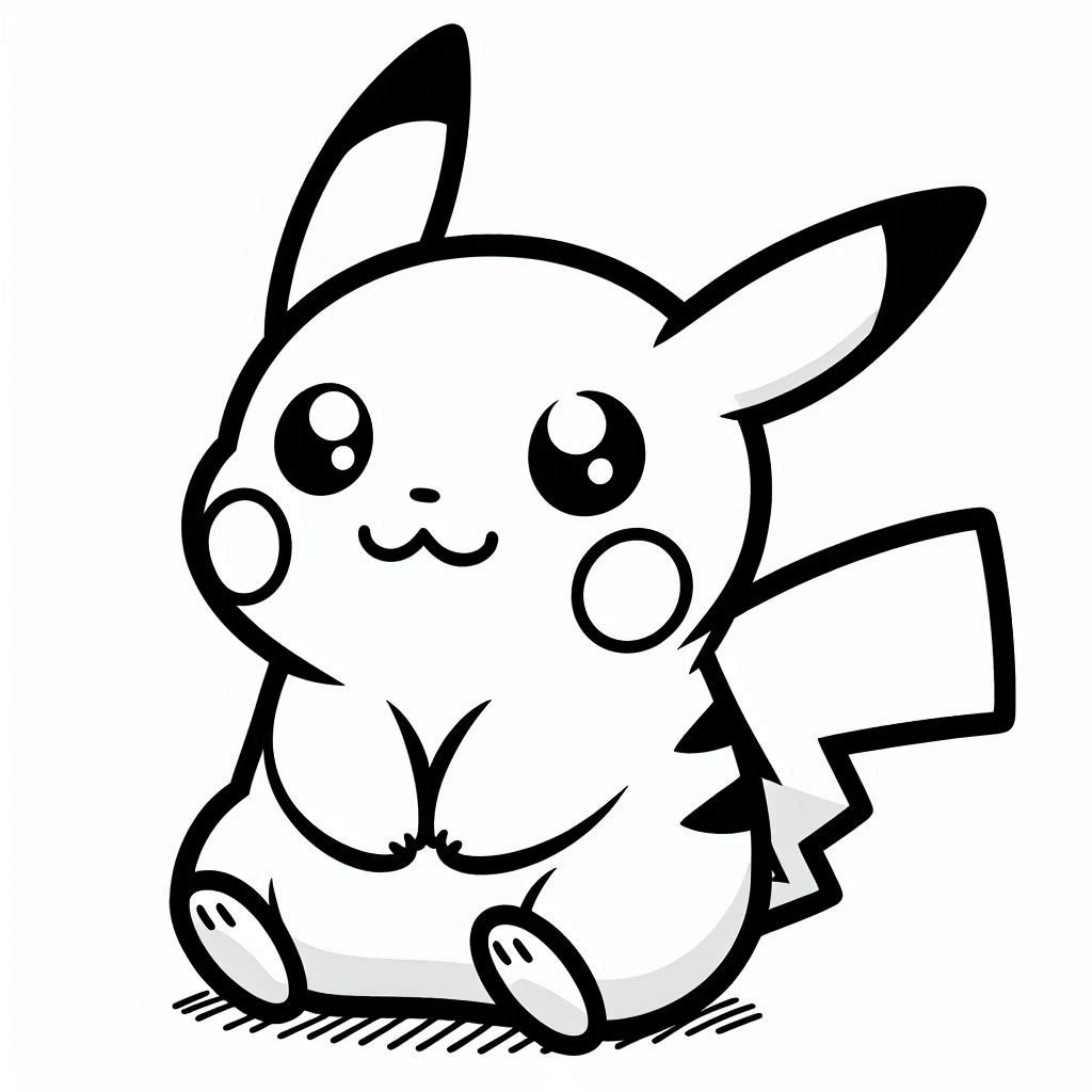 Kolorowanka Narysuj słodkiego Pikachu za darmo