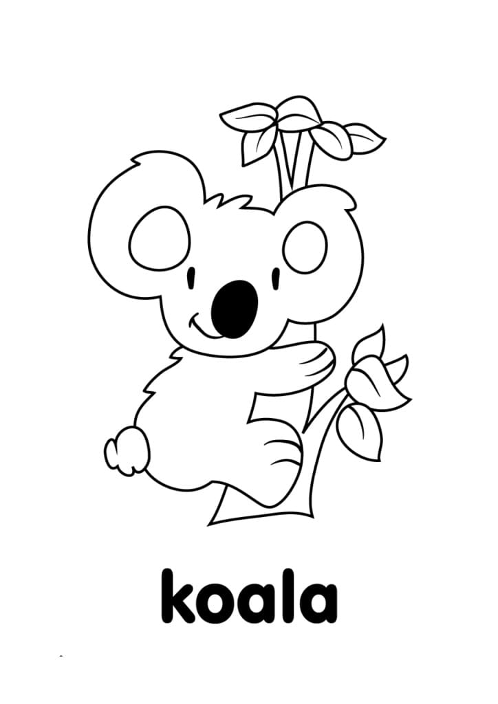 Kolorowanki Narysuj szczęśliwą koala