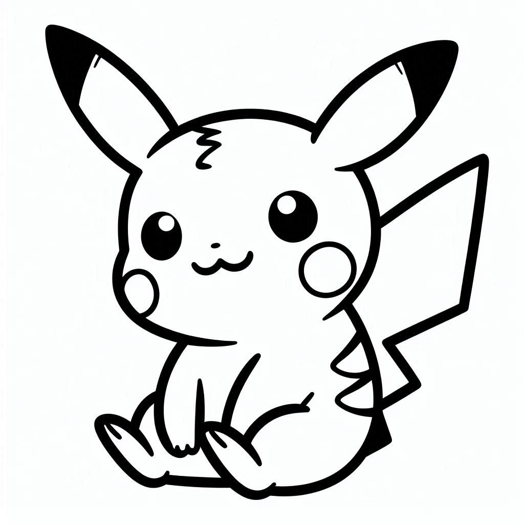 Kolorowanka Narysuj szczęśliwego Pikachu