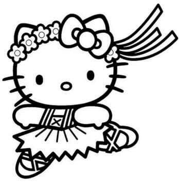 Kolorowanka Balet taneczny Hello Kitty