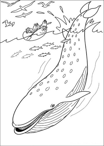 Kolorowanka Barbapapa i Wieloryb