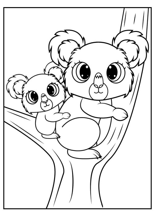 Kolorowanka Brat Koala z dzieckiem Koala