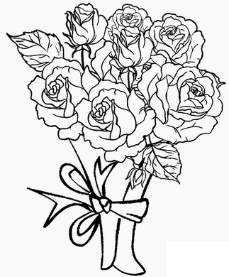 Kolorowanka Bukiet Róż