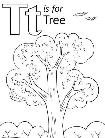 Kolorowanka Drzewo Litera T