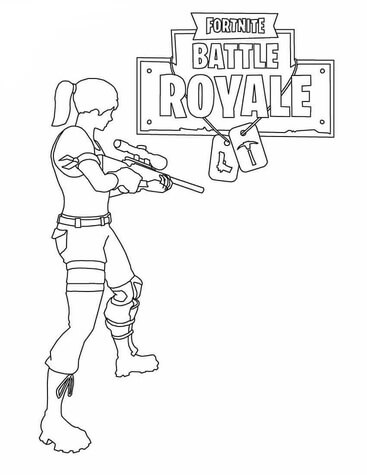 Kolorowanka Dziewczyna w Battle Fortnite Royale