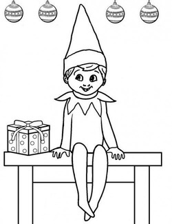Kolorowanka Elf Siedzący na Krześle