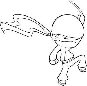 Kolorowanka Fajna kreskówka Ninja