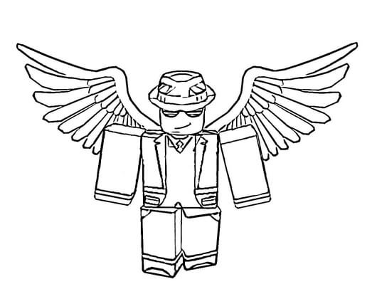 Kolorowanka Fajna postać ze skrzydłami od Roblox