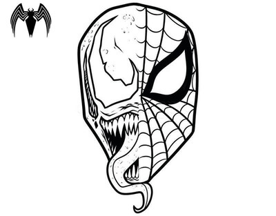 Kolorowanka Głowa Venoma Spider-Mana