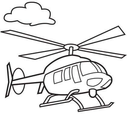 Kolorowanki Helikopter i Chmura