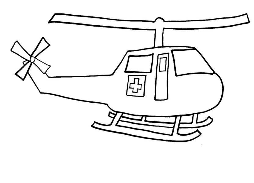 Kolorowanki Helikopter Szpitala