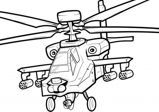 Kolorowanka Helikopter Wojenny
