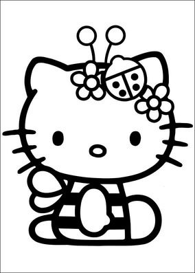 Kolorowanka Hello Kitty Siedzi