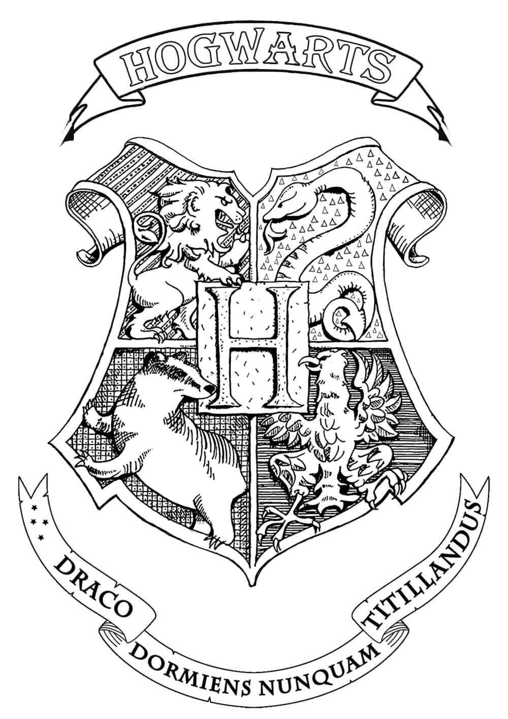 Kolorowanki Herb Hogwartu Harry Potter