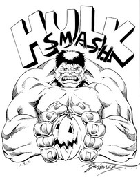 Kolorowanka Hulk Smash w Halloween