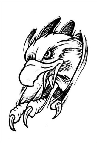 Kolorowanka Ilustracja Tatuaż Głowy Orła