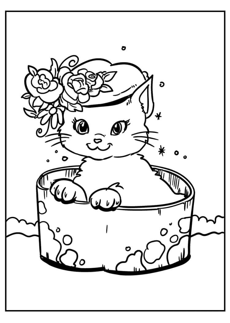 kolorowanka rysowanie kota pobierz wydrukuj lub pokoloruj online już