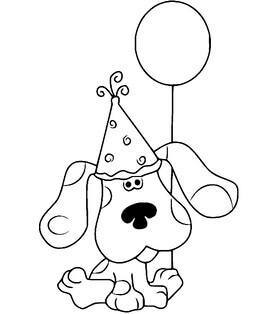 Kolorowanka Kreskówka Pies z Balonem