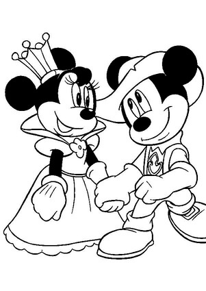Kolorowanki Królowa Minnie i Rycerz Myszka Miki