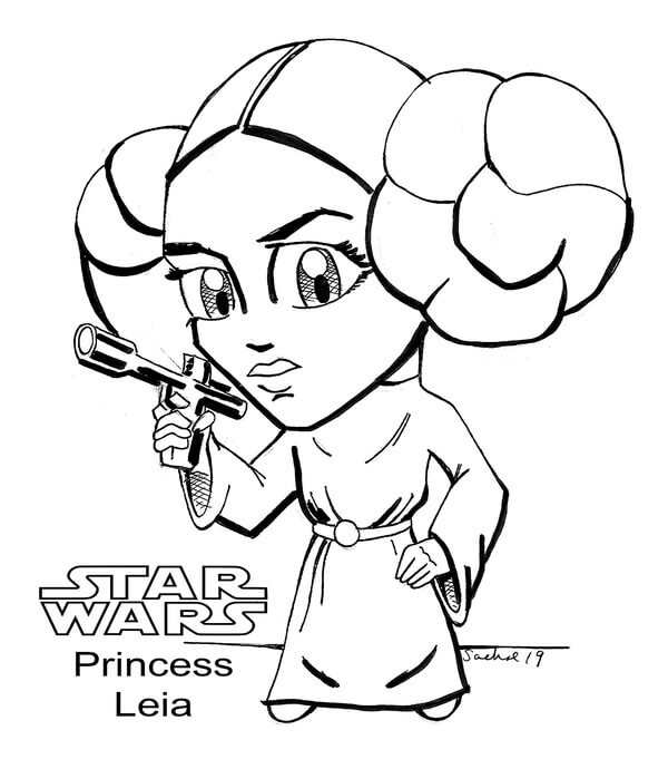 Kolorowanki Księżniczka Leia z Gwiezdnej Wojny