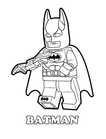 Kolorowanka Lego Batman trzymający Batarang