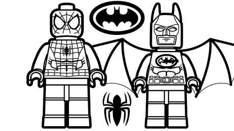 Kolorowanki Lego Spider-Man i Lego Batman