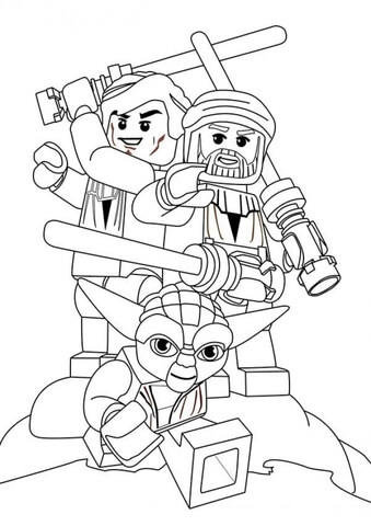 Kolorowanka LEGO Yoda i Przyjaciele