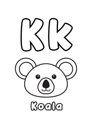 Kolorowanka Litera K Koala