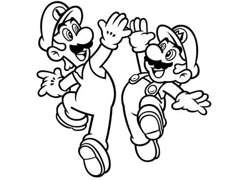 Kolorowanka Luigi i Mario