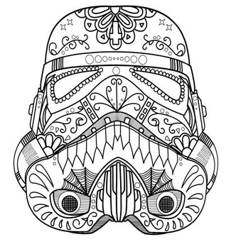 Kolorowanka Mandala z maską Dartha Vadera