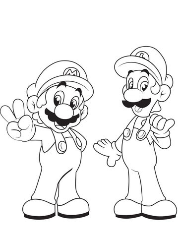 Kolorowanka Mario i Luigi