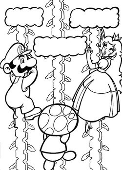Kolorowanka Mario ratuje Księżniczkę