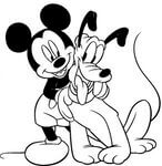 Kolorowanka Mickey całuje Plutona