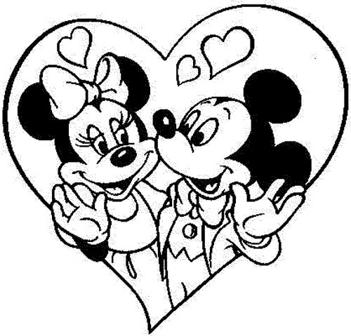 Kolorowanka Miłośnicy Mickey i Minnie