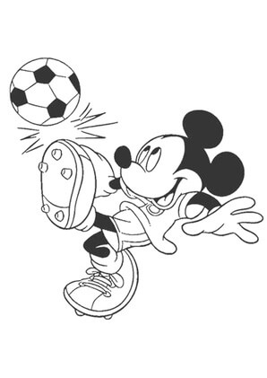 Kolorowanki Myszka Miki gra w Piłkę Nożną