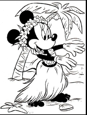 Kolorowanka Myszka Miki tańczy na Plaży