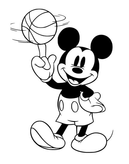 Kolorowanki Myszka Miki z Koszykówką