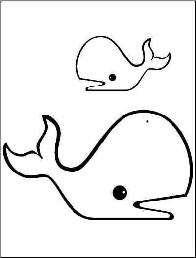 Kolorowanki Narysuj dwa Wieloryby