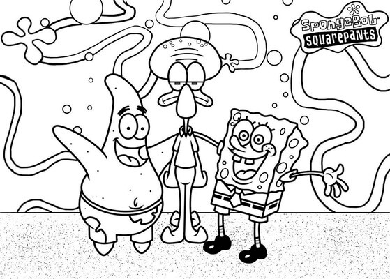 Kolorowanka Niesamowity SpongeBob i Przyjaciele