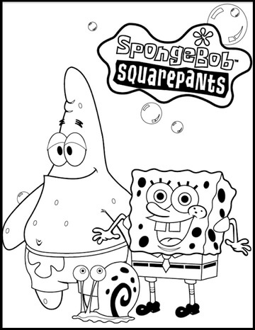 Kolorowanka Normalny SpongeBob i Przyjaciele