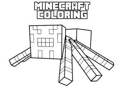 Kolorowanka Pająk z Minecraftu