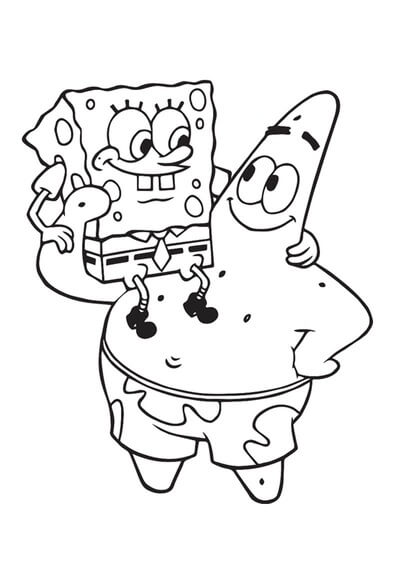 Kolorowanki Patrick Star ze SpongeBobem