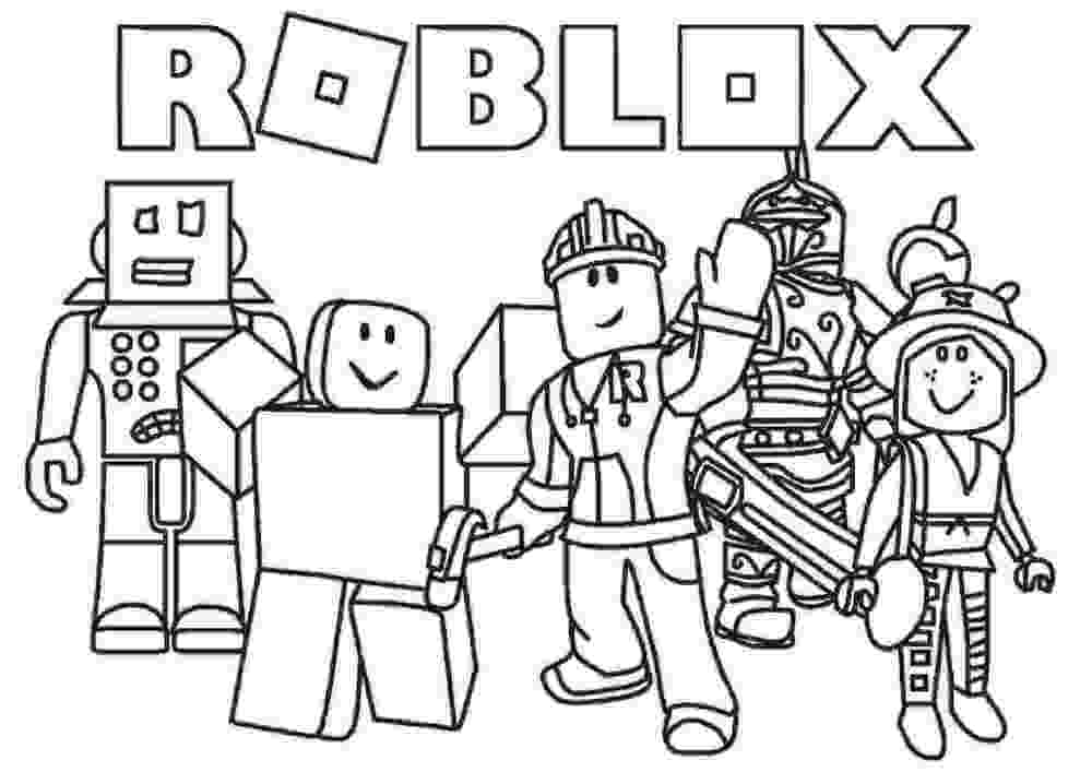 Kolorowanka Pięć postaci z Roblox