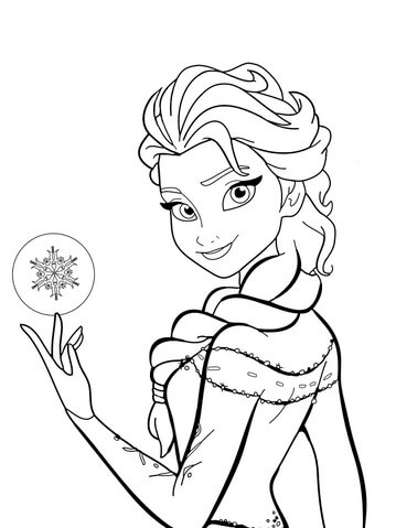 Kolorowanka Piękna Elsa się Uśmiecha